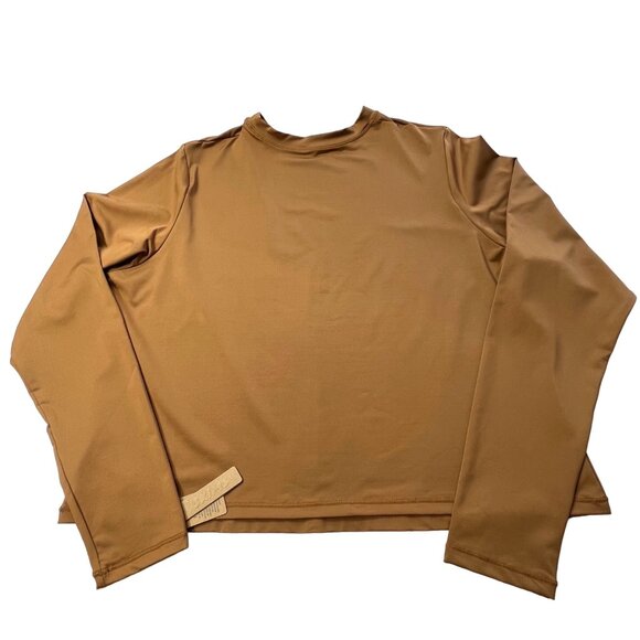 SKIMS Swim Long Sleeve Shirt Almond Womens 2X Rash Guard - Picture 2 of 11